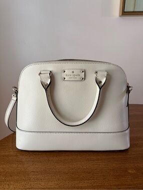 kate spade cream dome satchel with gold plate